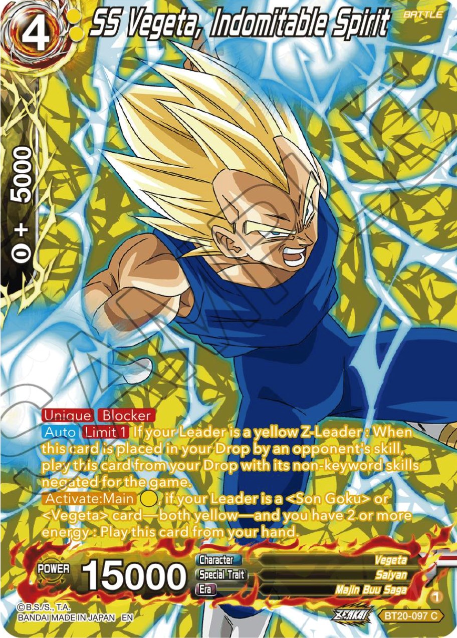 SS Vegeta, Indomitable Spirit (Silver Foil) (BT20-097) [Power Absorbed] | Fandemonia Ltd