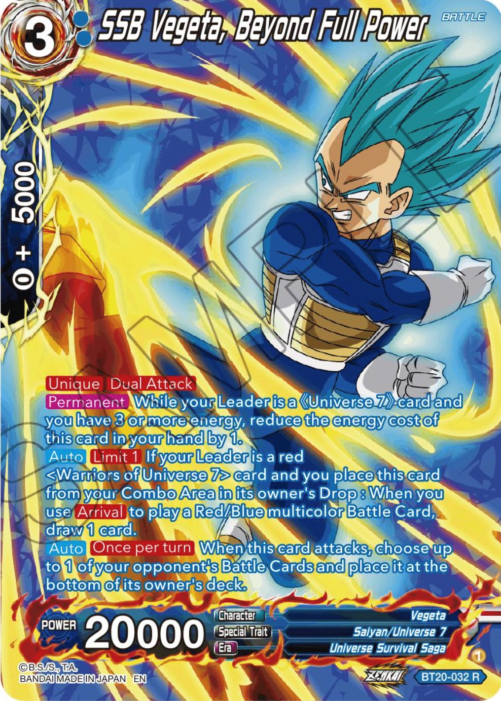 SSB Vegeta, Beyond Full Power (Silver Foil) (BT20-032) [Power Absorbed] | Fandemonia Ltd