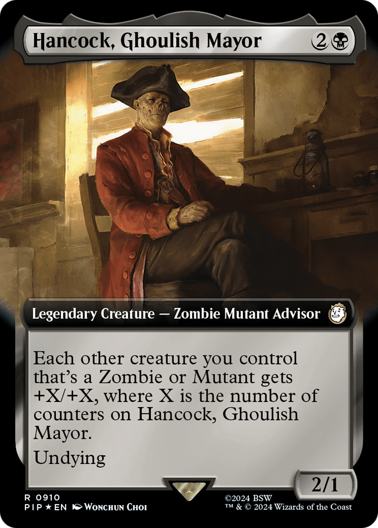 Hancock, Ghoulish Mayor (Extended Art) (Surge Foil) [Fallout] | Fandemonia Ltd