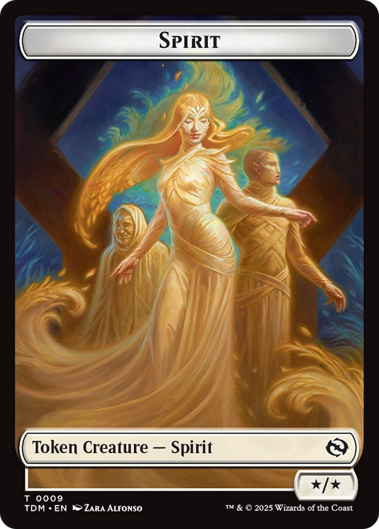 Spirit (0008) // Spirit (0009) Double-Sided Token [Tarkir: Dragonstorm Tokens] | Fandemonia Ltd