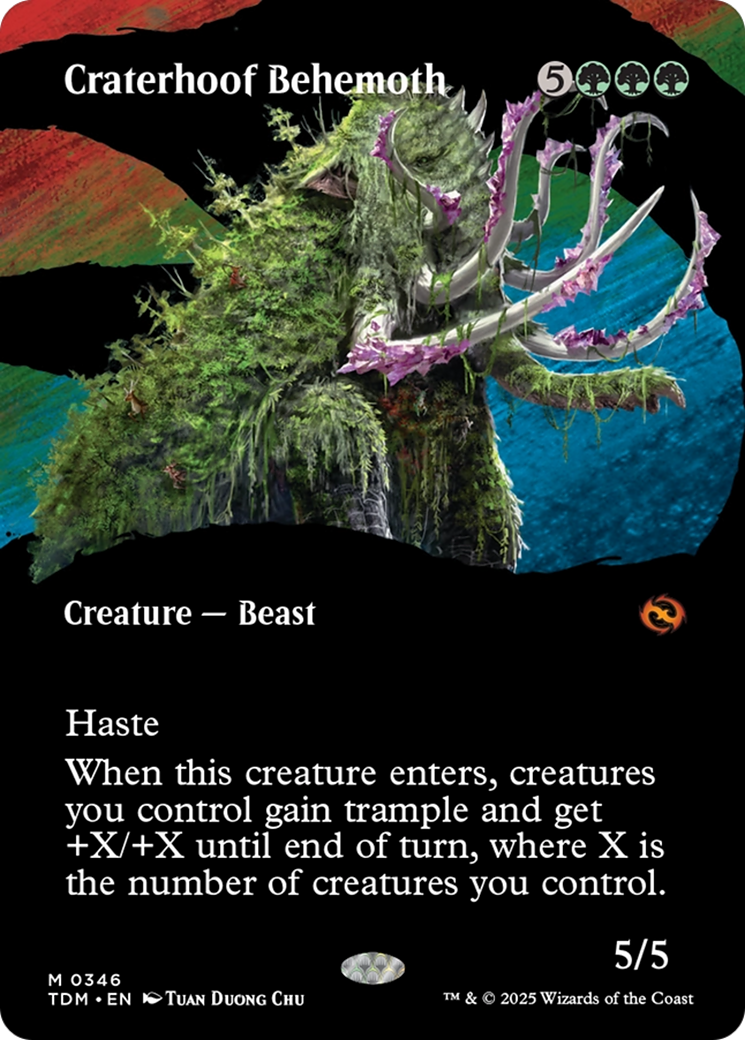 Craterhoof Behemoth (Borderless) [Tarkir: Dragonstorm] | Fandemonia Ltd