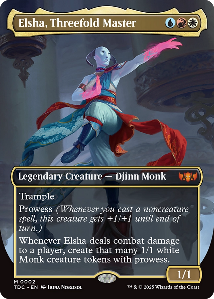 Elsha, Threefold Master (Borderless) [Tarkir: Dragonstorm Commander] | Fandemonia Ltd