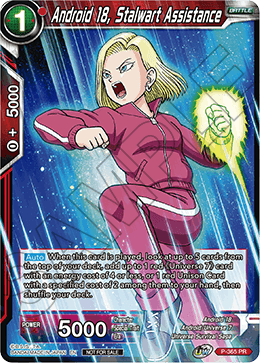 Android 18, Stalwart Assistance (Unison Warrior Series Boost Tournament Pack Vol. 7) (P-365) [Tournament Promotion Cards] | Fandemonia Ltd