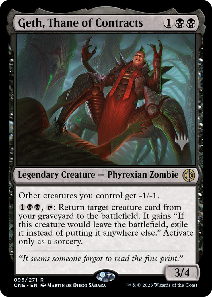 Geth, Thane of Contracts (Promo Pack) [Phyrexia: All Will Be One Promos] | Fandemonia Ltd