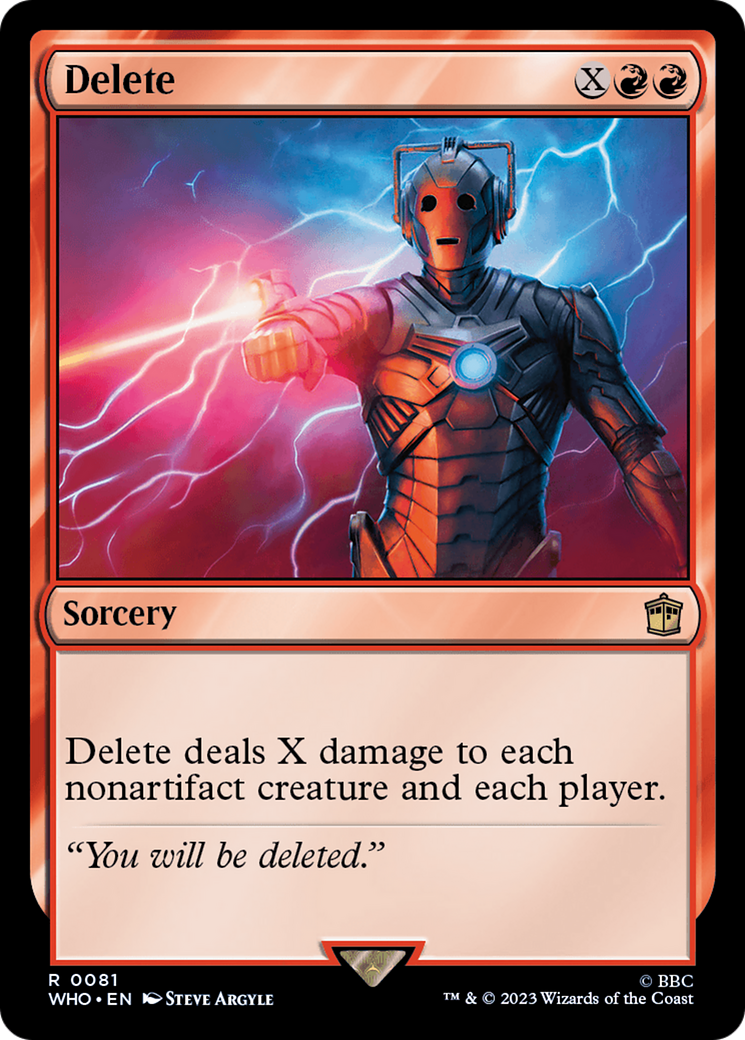 Delete [Doctor Who] | Fandemonia Ltd