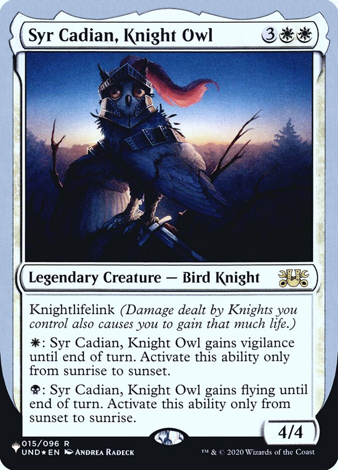 Syr Cadian, Knight Owl (Unfinity Foil Edition) [The List] | Fandemonia Ltd