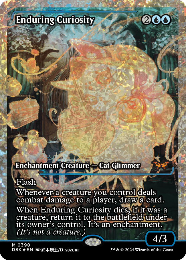 Enduring Curiosity (Japan Showcase Fracture Foil) [Duskmourn: House of Horror] | Fandemonia Ltd