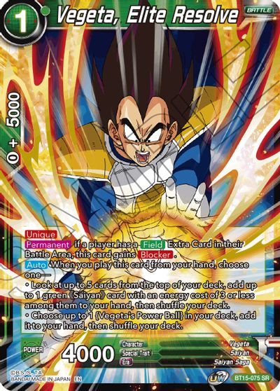 Vegeta, Elite Resolve (BT15-075) [Saiyan Showdown] | Fandemonia Ltd