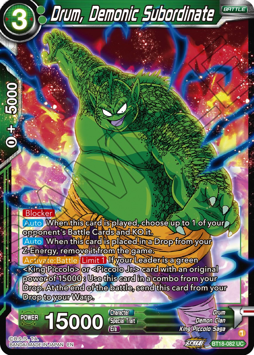 Drum, Demonic Subordinate (BT18-082) [Dawn of the Z-Legends] | Fandemonia Ltd