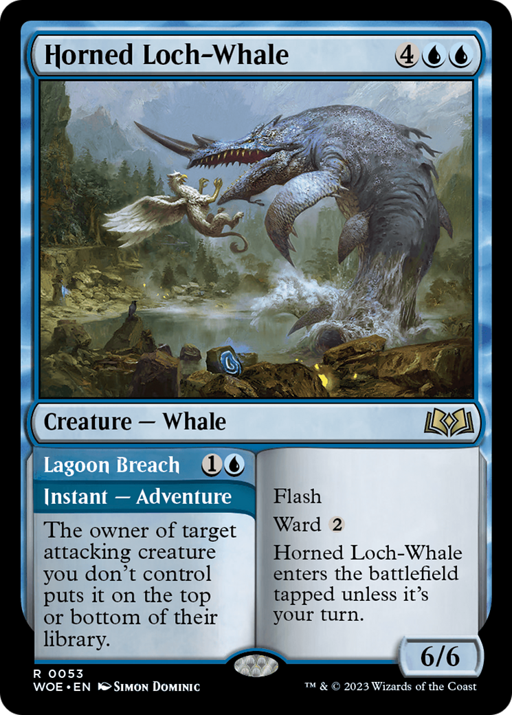 Horned Loch-Whale // Lagoon Breach [Wilds of Eldraine] | Fandemonia Ltd