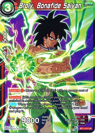 Broly, Bonafide Saiyan (BT11-017) [Vermilion Bloodline 2nd Edition] | Fandemonia Ltd