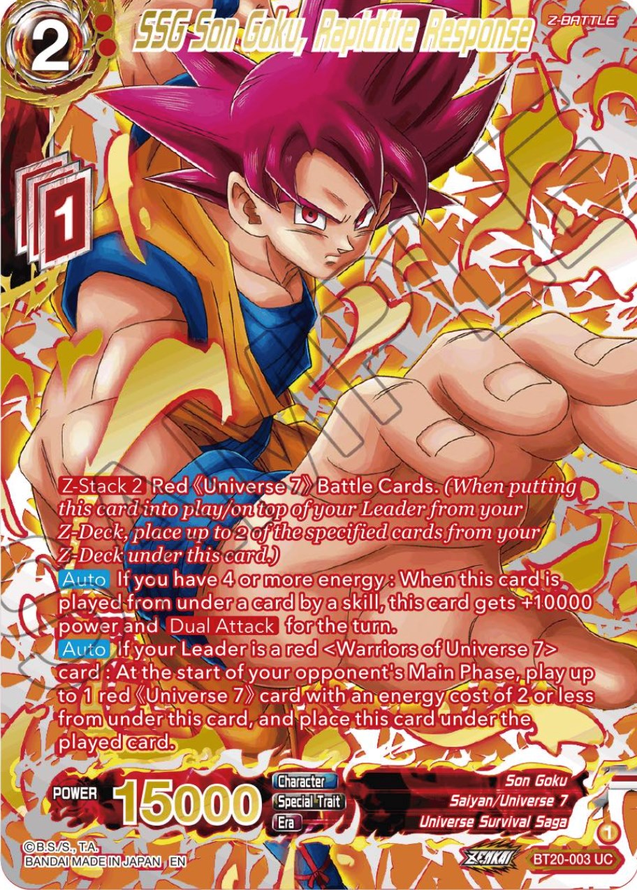 SSG Son Goku, Rapidfire Response (Gold-Stamped) (BT20-003) [Power Absorbed] | Fandemonia Ltd