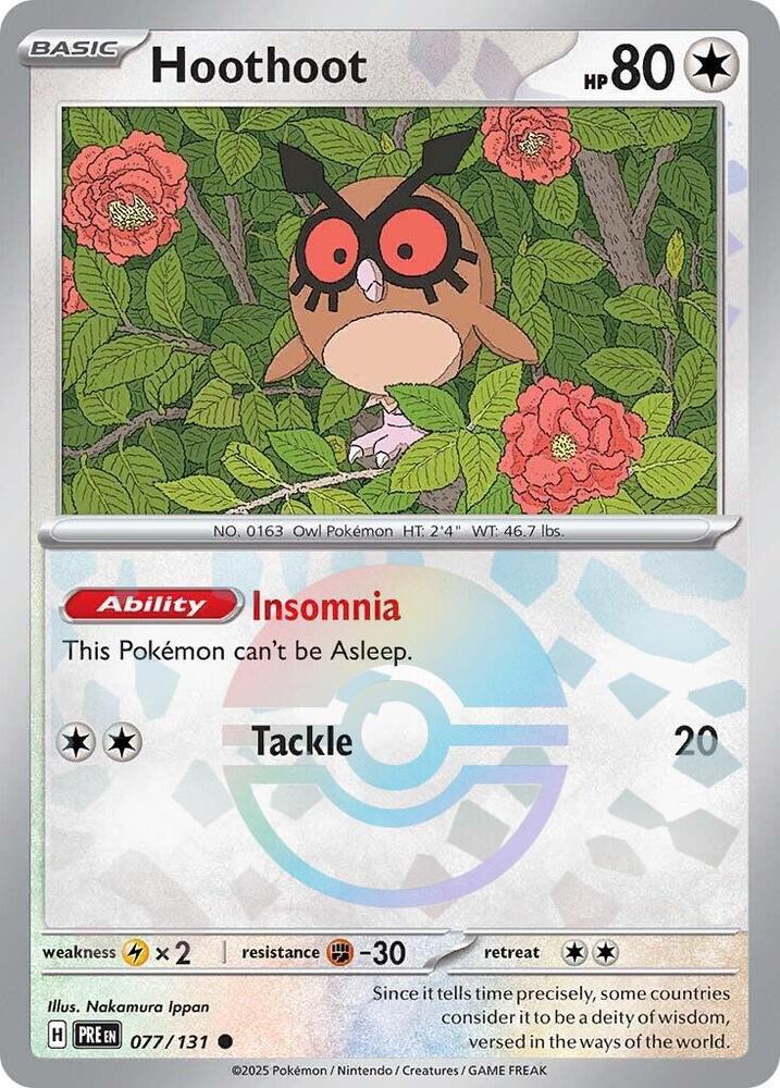 Hoothoot (077/131) (Poke Ball Pattern) [Scarlet & Violet: Prismatic Evolutions] | Fandemonia Ltd