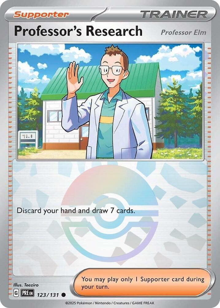 Professor's Research (123/131) [Professor Elm] (Poke Ball Pattern) [Scarlet & Violet: Prismatic Evolutions] | Fandemonia Ltd