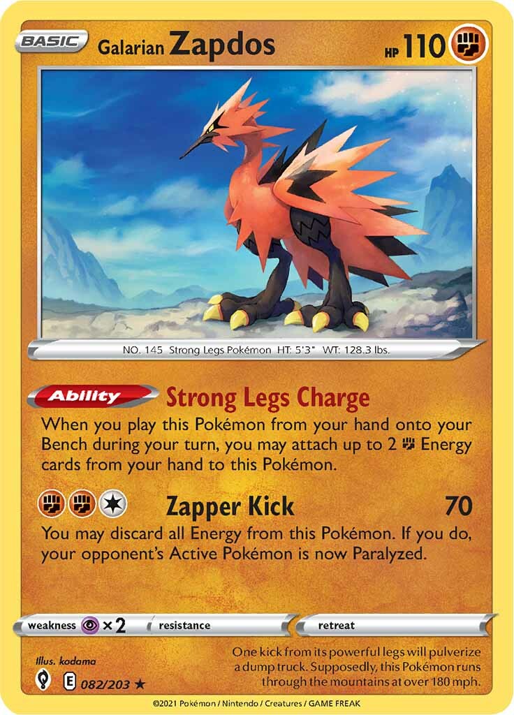Galarian Zapdos (082/203) [Sword & Shield: Evolving Skies] | Fandemonia Ltd