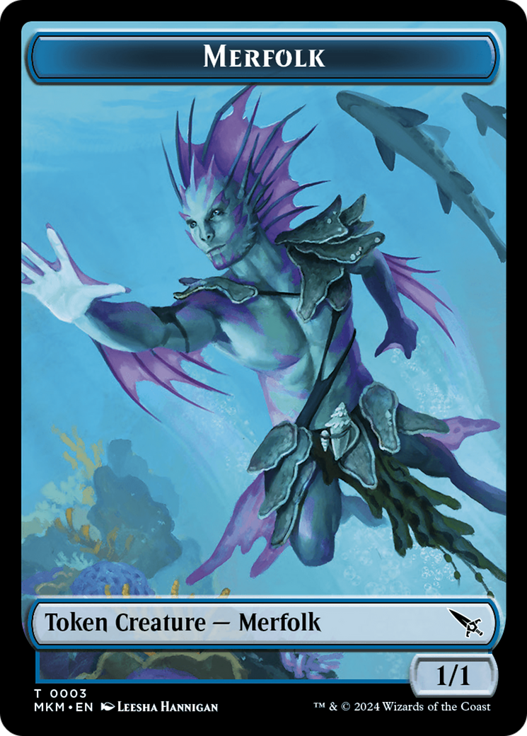 Thopter (0020) // Merfolk Double-Sided Token [Murders at Karlov Manor Tokens] | Fandemonia Ltd