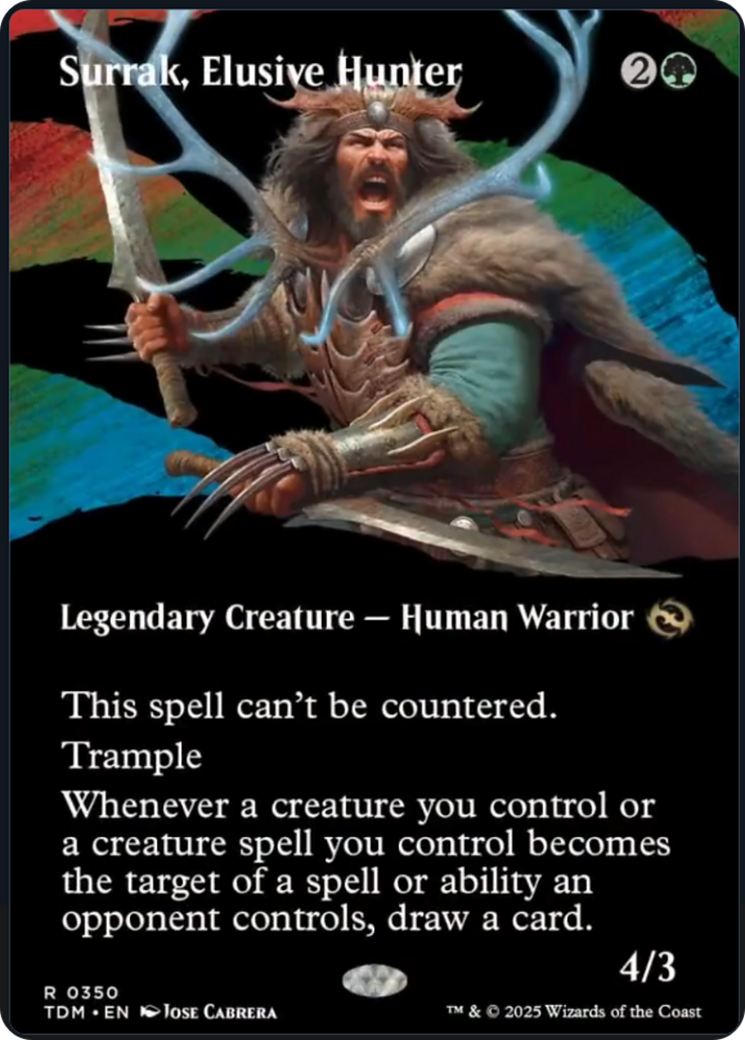 Surrak, Elusive Hunter (Borderless) [Tarkir: Dragonstorm] | Fandemonia Ltd