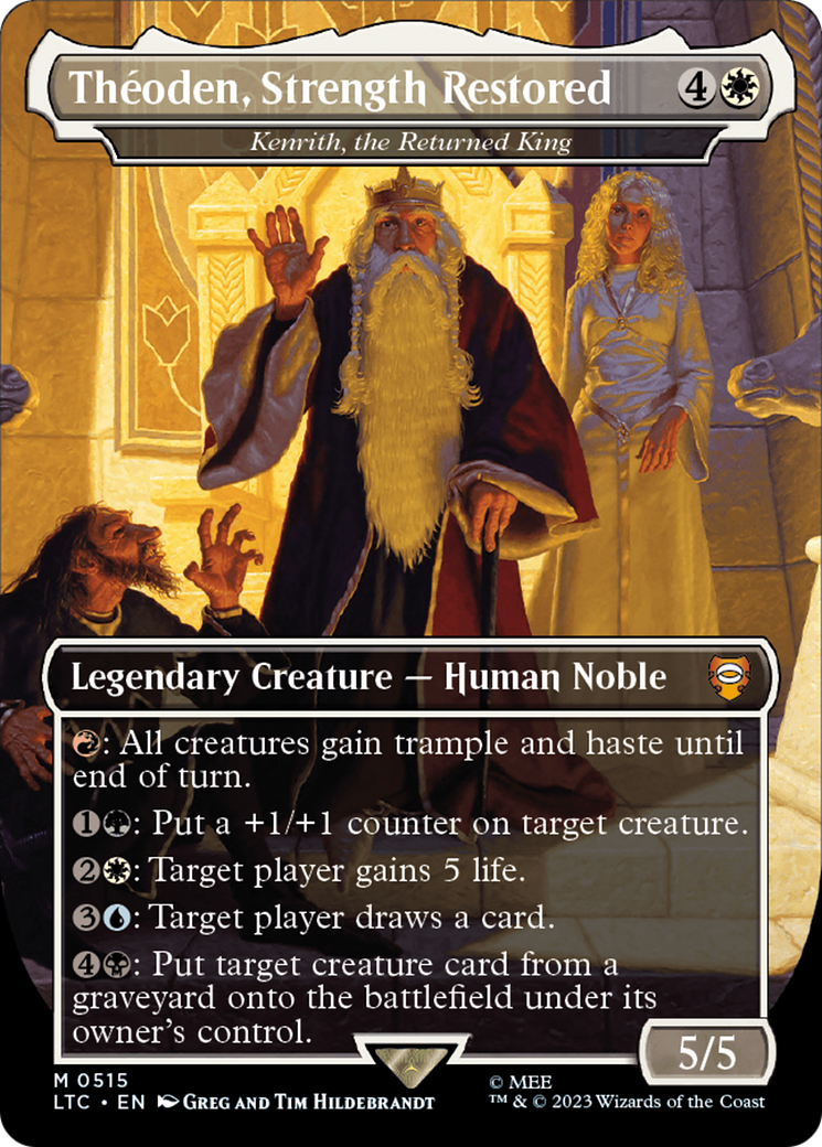 Theoden, Strength Restored - Kenrith, the Returned King (Borderless) [The Lord of the Rings: Tales of Middle-Earth Commander] | Fandemonia Ltd