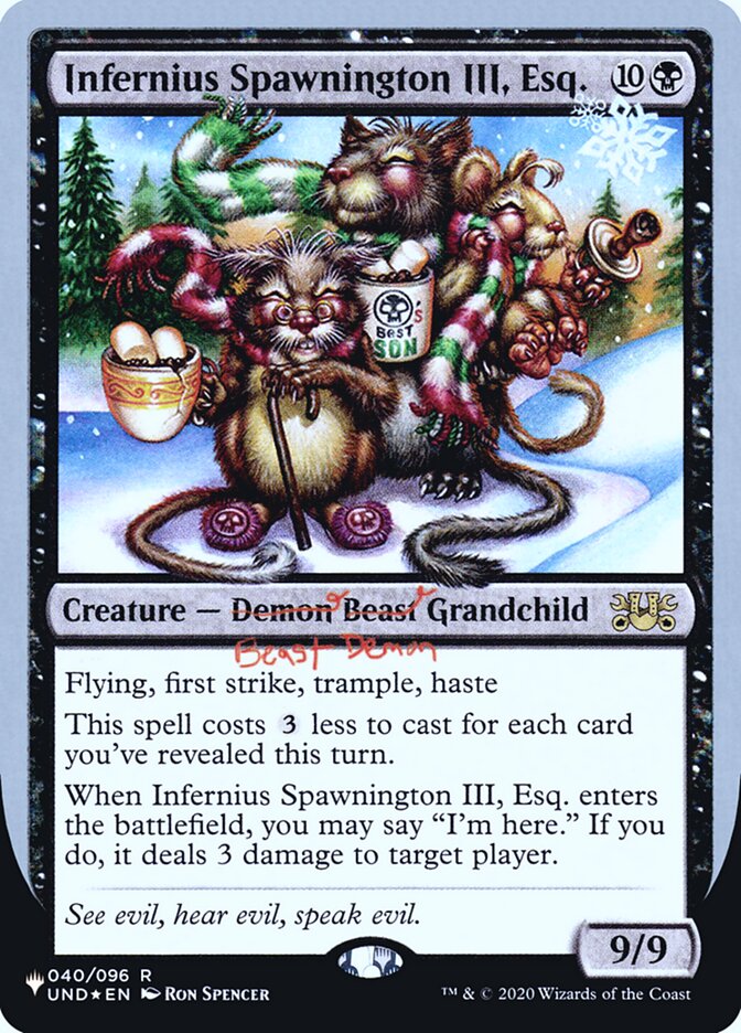 Infernius Spawnington III, Esq. (Unfinity Foil Edition) [The List] | Fandemonia Ltd