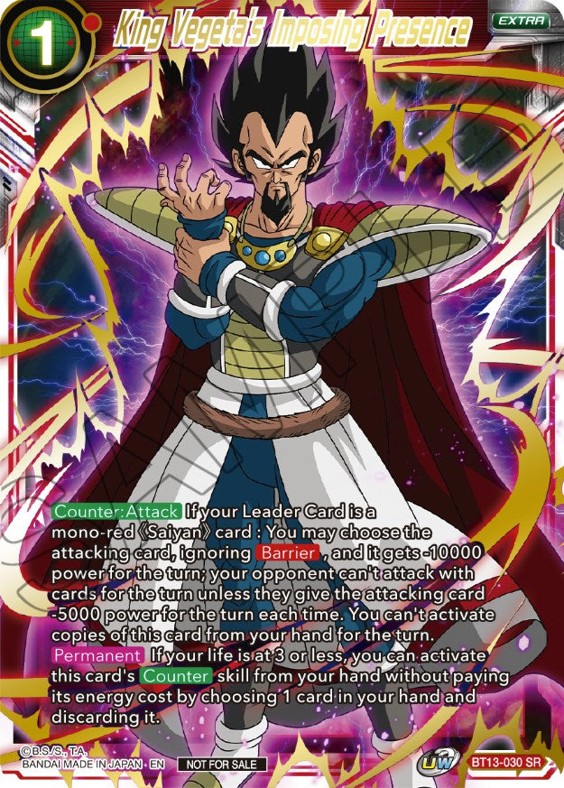 King Vegeta's Imposing Presence (Top 4) (BT13-030) [Tournament Promotion Cards] | Fandemonia Ltd