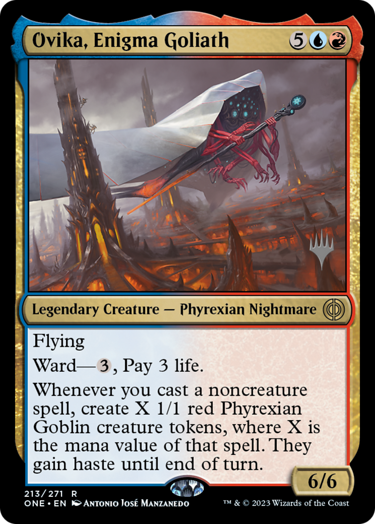 Ovika, Enigma Goliath (Promo Pack) [Phyrexia: All Will Be One Promos] | Fandemonia Ltd