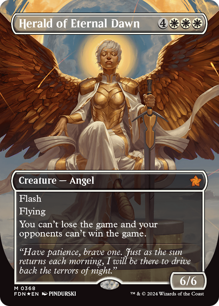 Herald of Eternal Dawn (Borderless) (Mana Foil) [Foundations] | Fandemonia Ltd