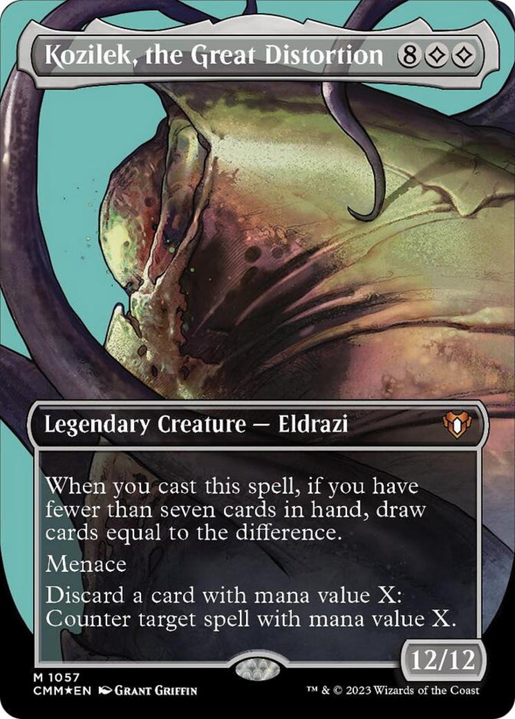 Kozilek, the Great Distortion (Borderless Textured Foil Frame Break) [Commander Masters] | Fandemonia Ltd
