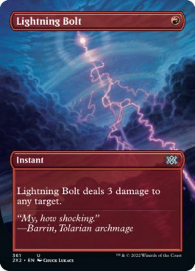 Lightning Bolt (Borderless Alternate Art) [Double Masters 2022] | Fandemonia Ltd