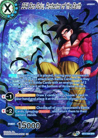 SS4 Son Goku, Protector of the Earth (SPR) (BT11-034) [Vermilion Bloodline 2nd Edition] | Fandemonia Ltd