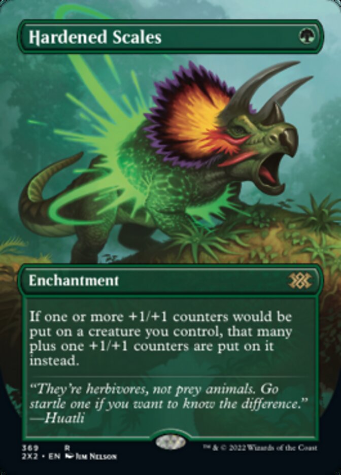 Hardened Scales (Borderless Alternate Art) [Double Masters 2022] | Fandemonia Ltd