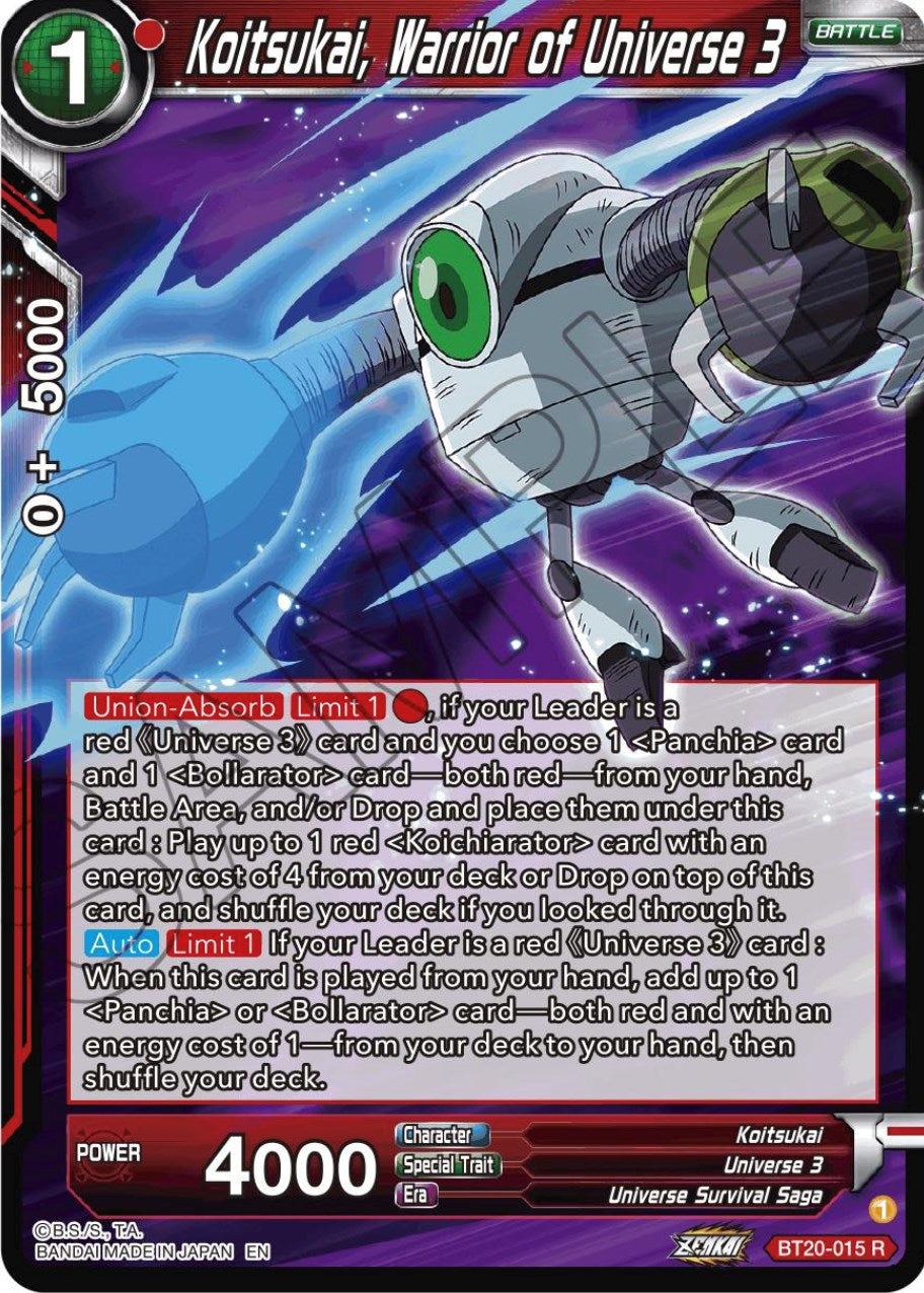 Koitsukai, Warrior of Universe 3 (BT20-015) [Power Absorbed] | Fandemonia Ltd