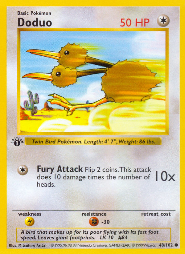 Doduo (48/102) (Shadowless) [Base Set 1st Edition] | Fandemonia Ltd