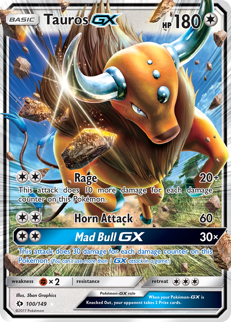 Tauros GX (100/149) [Sun & Moon: Base Set] | Fandemonia Ltd