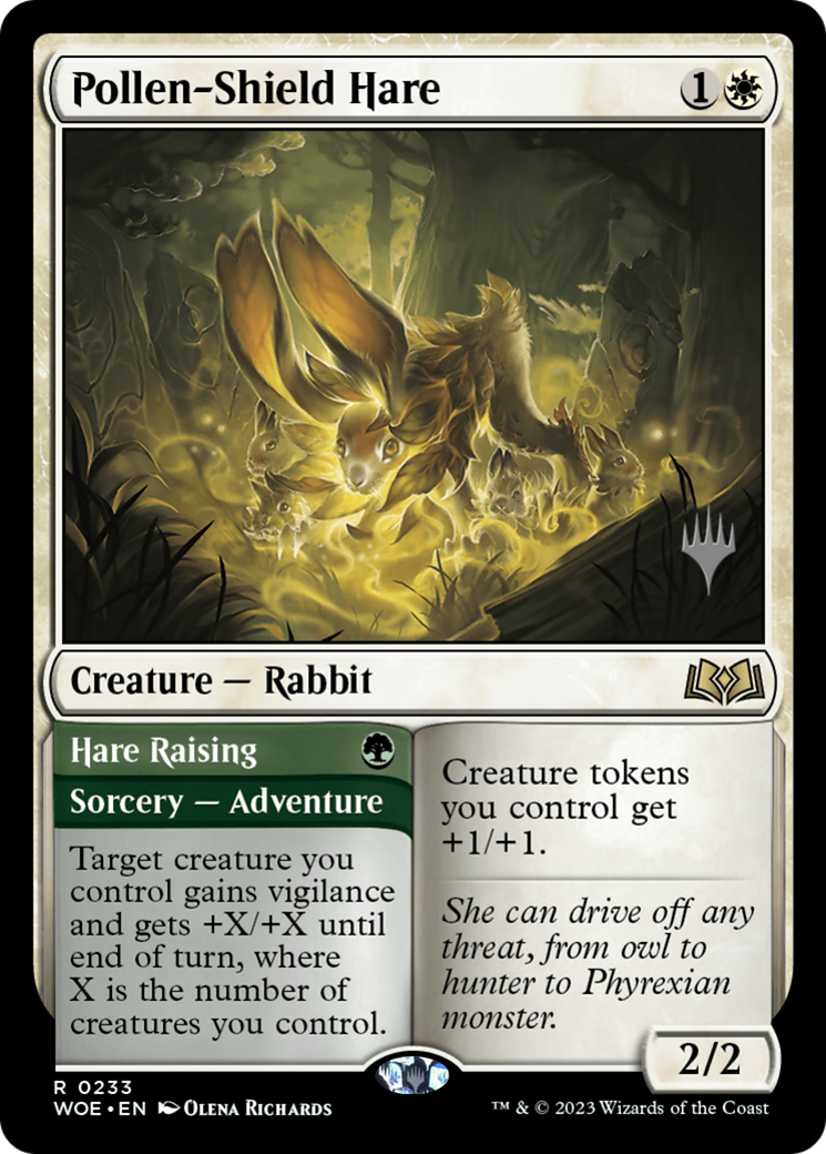 Pollen-Shield Hare // Hare Raising (Promo Pack) [Wilds of Eldraine Promos] | Fandemonia Ltd