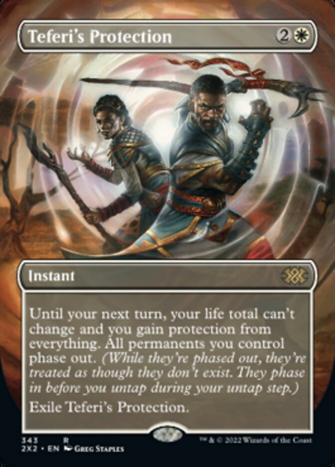 Teferi's Protection (Borderless Alternate Art) [Double Masters 2022] | Fandemonia Ltd