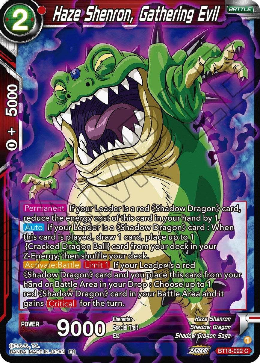 Haze Shenron, Gathering Evil (BT18-022) [Dawn of the Z-Legends] | Fandemonia Ltd