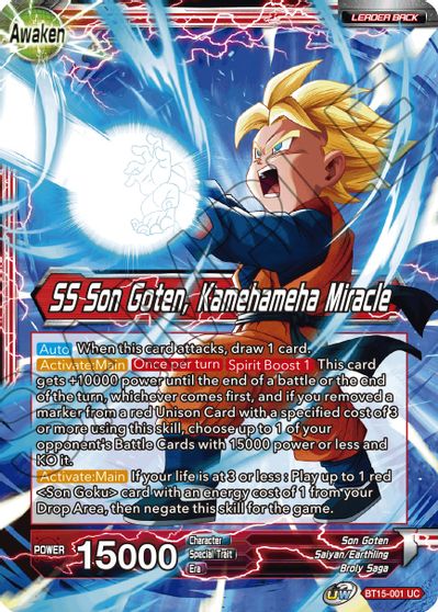 Son Goten // SS Son Goten, Kamehameha Miracle (BT15-001) [Saiyan Showdown] | Fandemonia Ltd