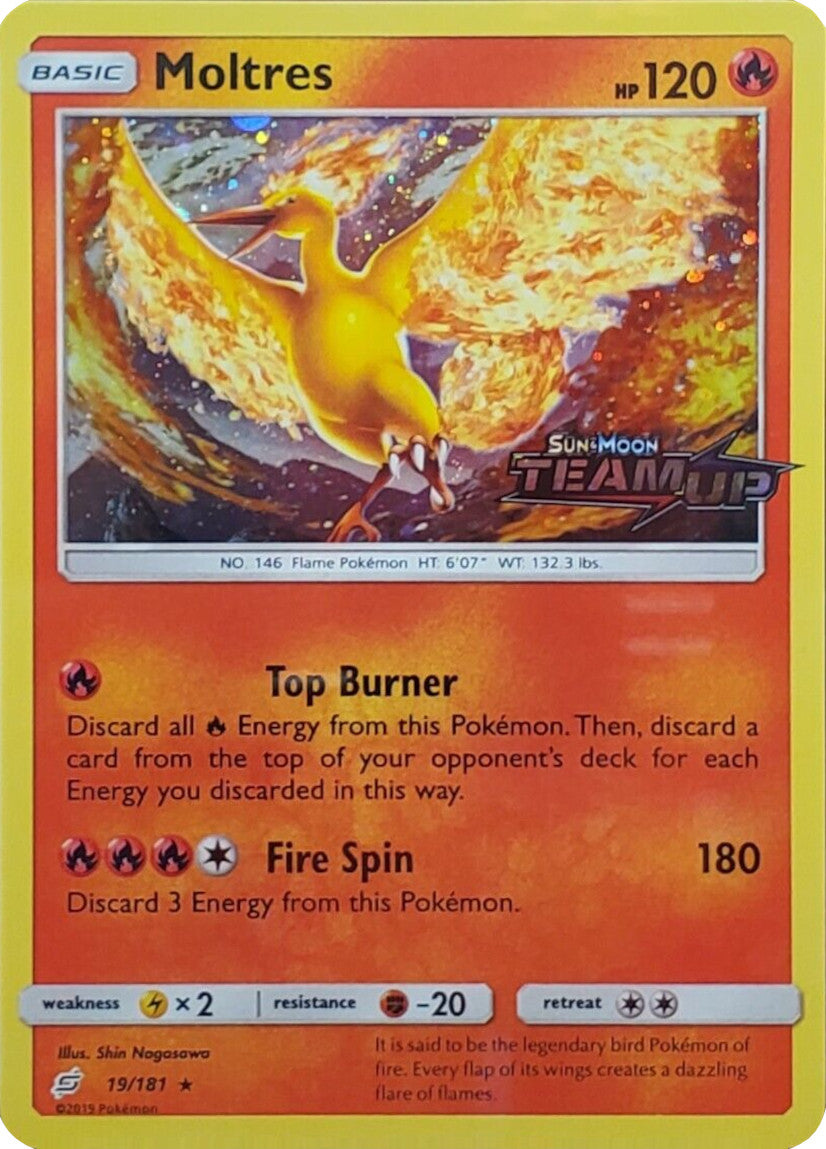 Moltres (19/181) (Stamped) [Sun & Moon: Team Up] | Fandemonia Ltd