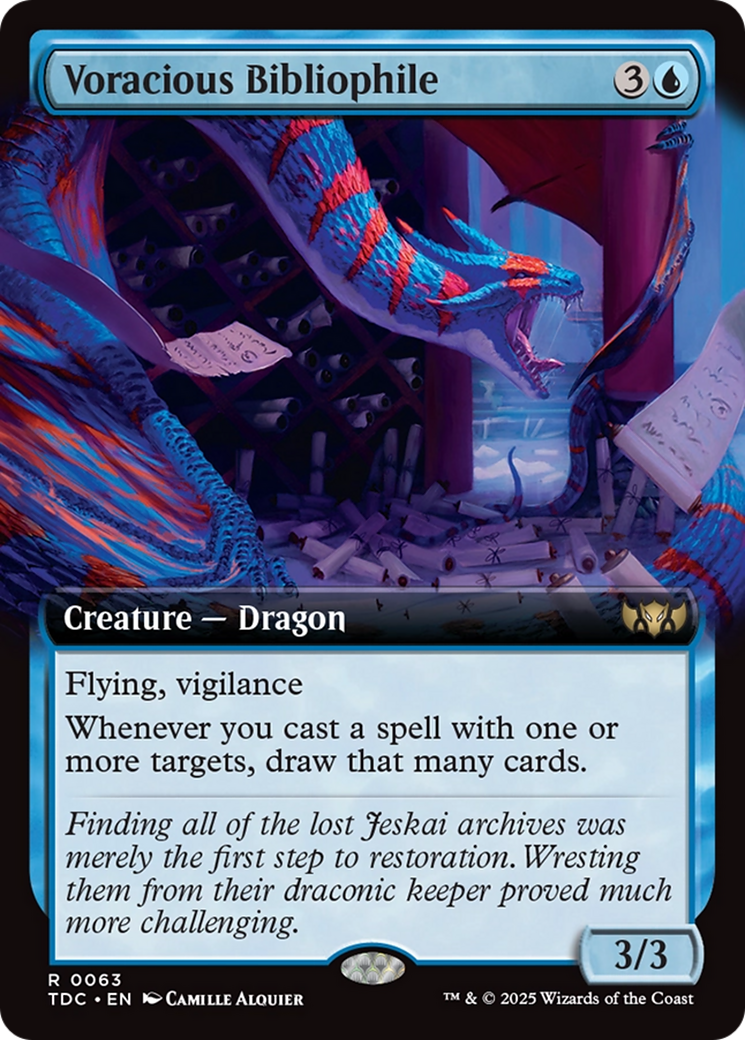Voracious Bibliophile (Extended Art) [Tarkir: Dragonstorm Commander] | Fandemonia Ltd