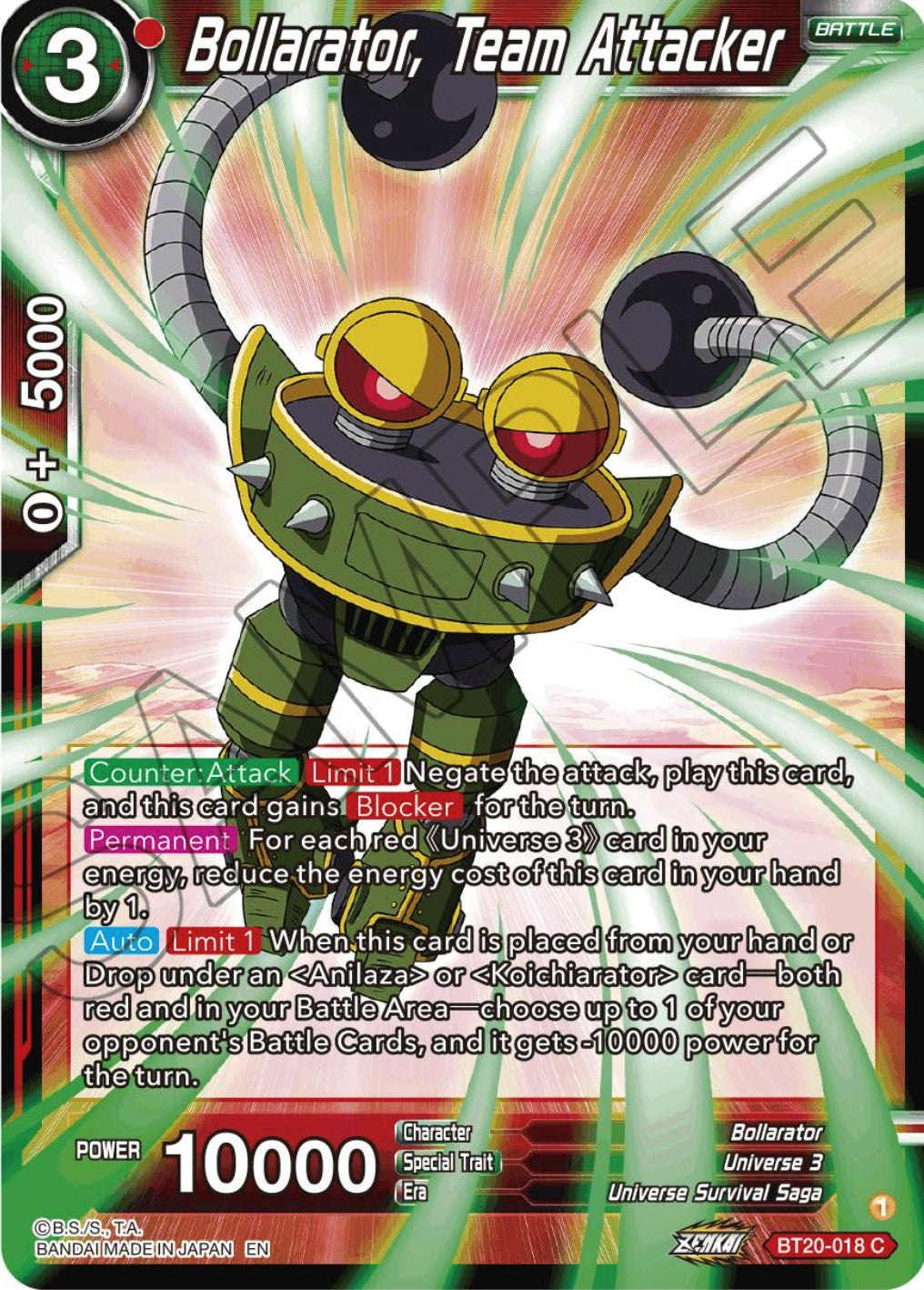 Bollarator, Team Attacker (BT20-018) [Power Absorbed] | Fandemonia Ltd