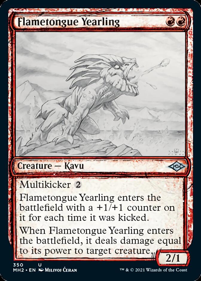 Flametongue Yearling (Sketch) [Modern Horizons 2] | Fandemonia Ltd