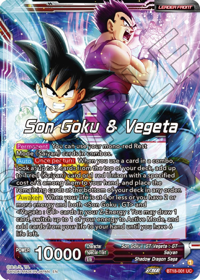 Son Goku & Vegeta // SS4 Son Goku & SS4 Vegeta, In It Together (BT18-001) [Dawn of the Z-Legends] | Fandemonia Ltd