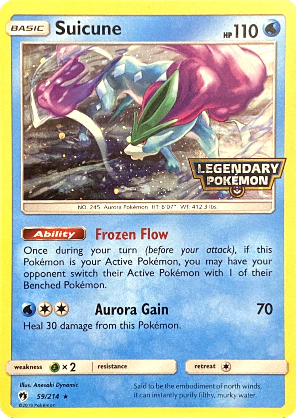 Suicune (59/214) (Legendary Pokemon Stamped) [Sun & Moon: Lost Thunder] | Fandemonia Ltd