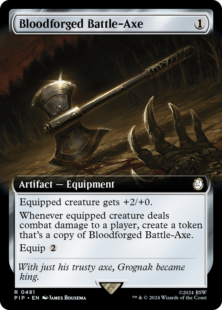 Bloodforged Battle-Axe (Extended Art) [Fallout] | Fandemonia Ltd