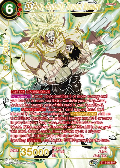 SS Broly, Brutality Beyond Measure (SPR) (BT15-019) [Saiyan Showdown] | Fandemonia Ltd