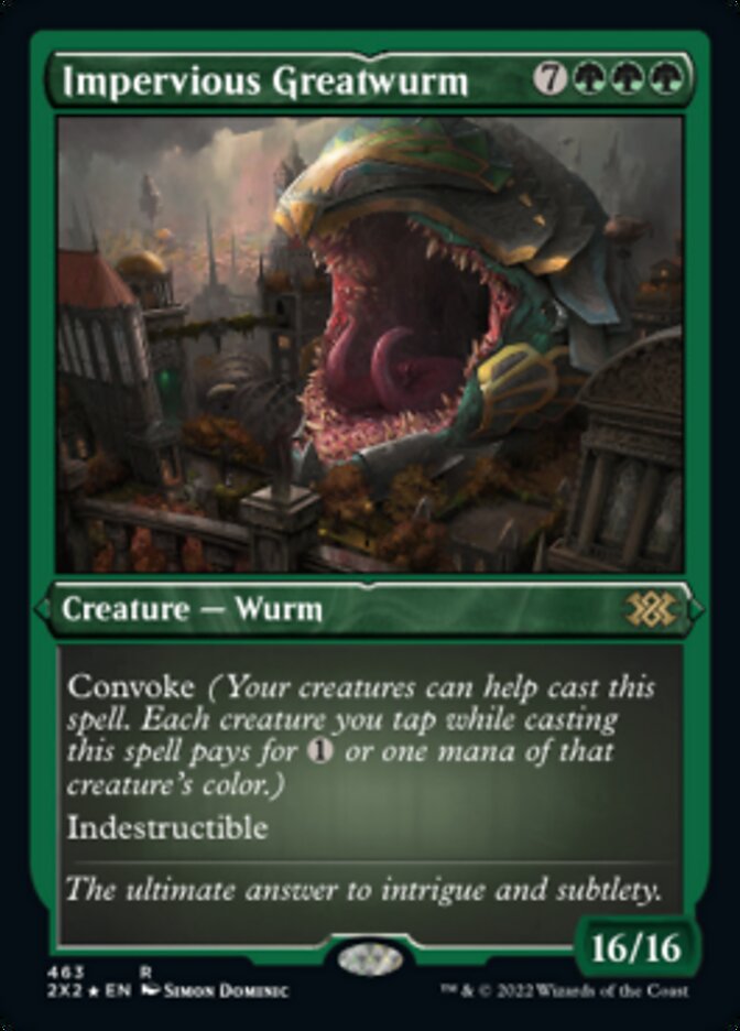 Impervious Greatwurm (Foil Etched) [Double Masters 2022] | Fandemonia Ltd
