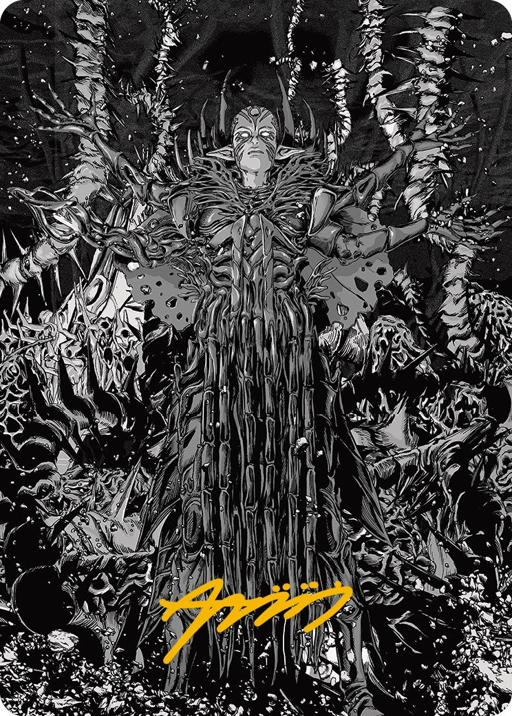 Nissa, Ascended Animist Art Card (Gold-Stamped Signature) [Phyrexia: All Will Be One Art Series] | Fandemonia Ltd