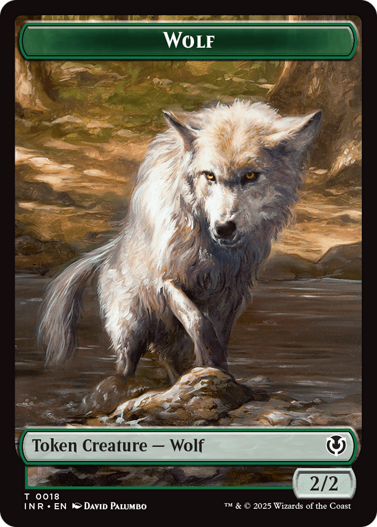 Wolf (0018) // Emblem - Arlinn, Embraces by the Moon Double-Sided Token [Innistrad Remastered Tokens] | Fandemonia Ltd