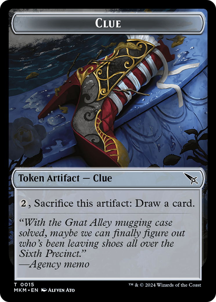 Thopter (0020) // Clue (0015) Double-Sided Token [Murders at Karlov Manor Tokens] | Fandemonia Ltd