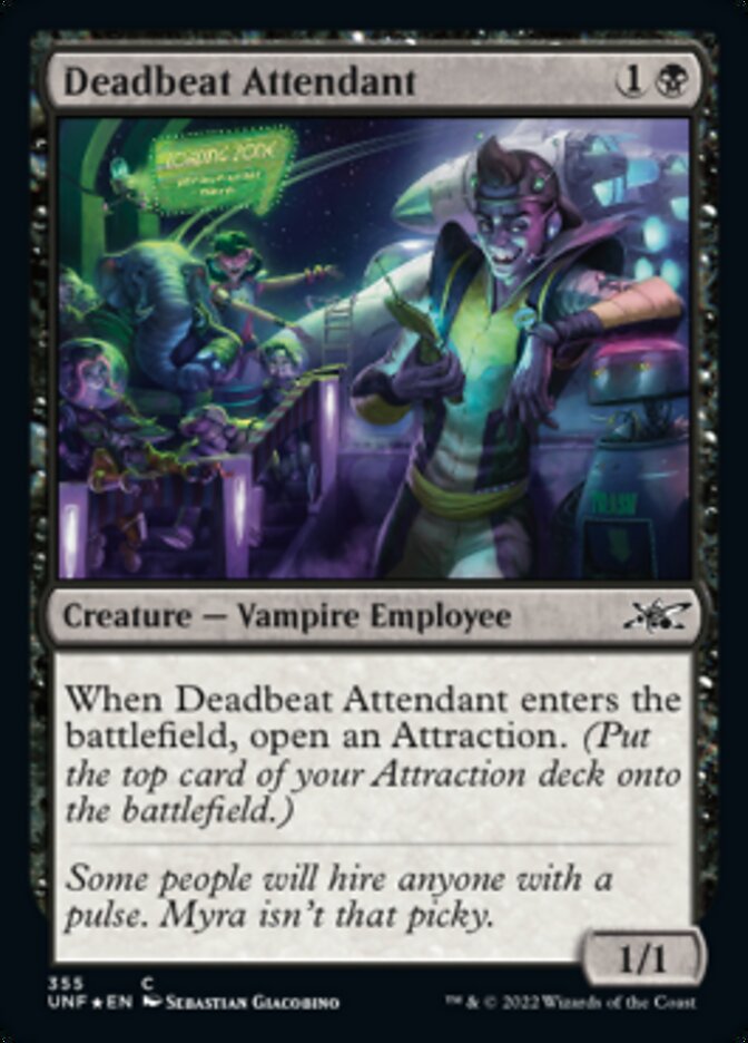Deadbeat Attendant (Galaxy Foil) [Unfinity] | Fandemonia Ltd